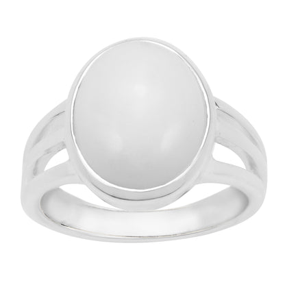 Astrological White Opal Sterling Silver Ring