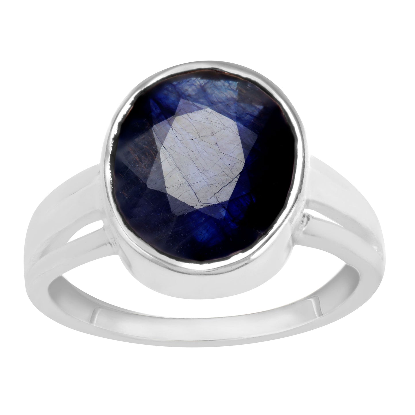 Astrological Blue Sapphire Silver Ring