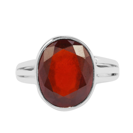 Astrological Hessonite Sterling Silver Rings