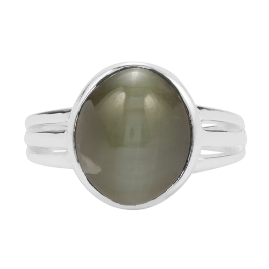 Astrological Cat's Eye Sterling Silver Ring