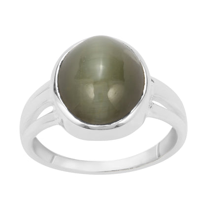 Astrological Cat's Eye Sterling Silver Ring