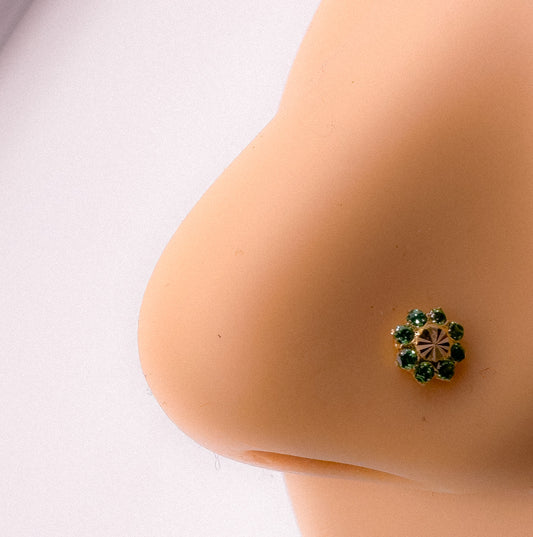 Fascinating Floral 22K Gold Nose Pin