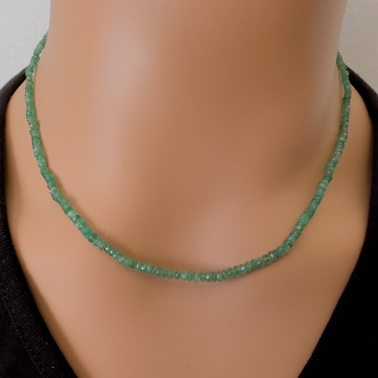 Evergreen Emerald Bead Necklace