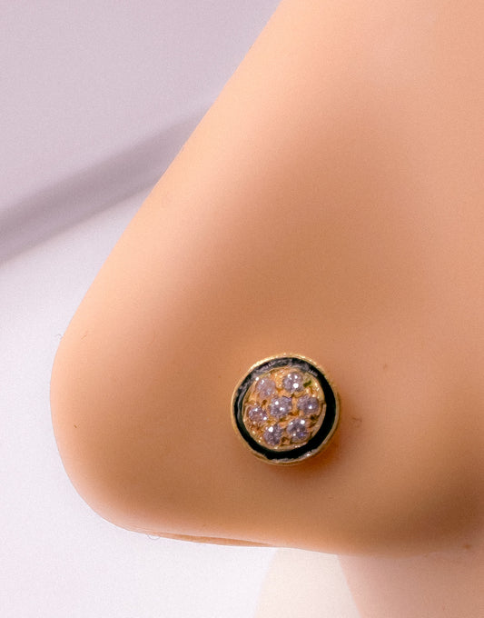 Radiant 22K Gold CZ Nose Pin