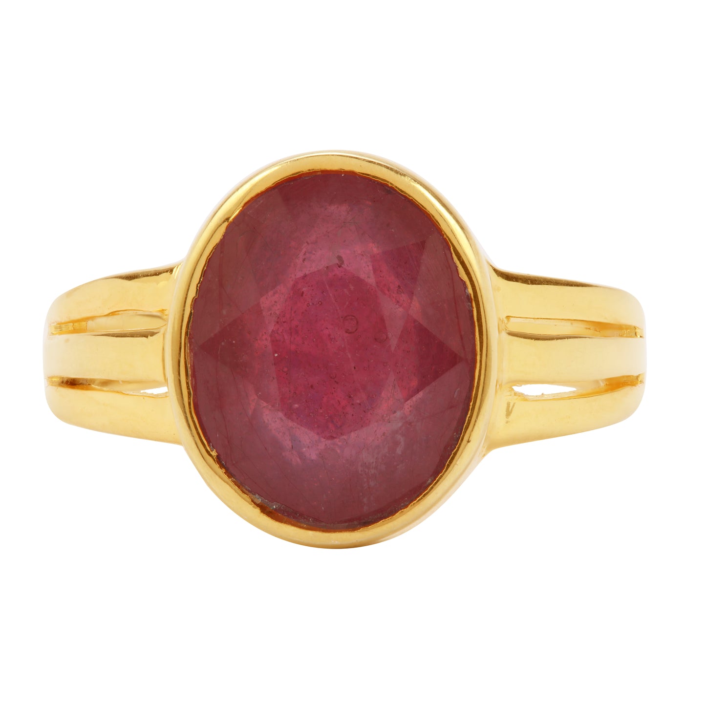 Astrological Gold Plated Sterling Silver Ruby Ring