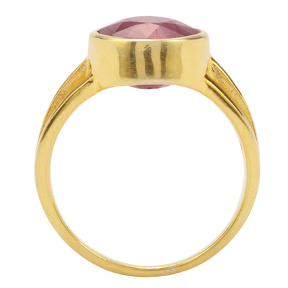 Astrological Gold Plated Sterling Silver Ruby Ring