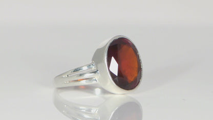 Astrological Hessonite Sterling Silver Rings